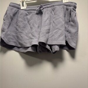 Women's Gray Waffle Knit Shorts